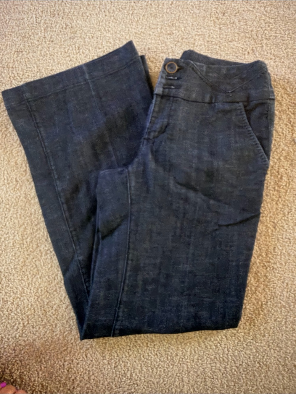 Maurices Dark Blue Flare Jeans 3/4 short